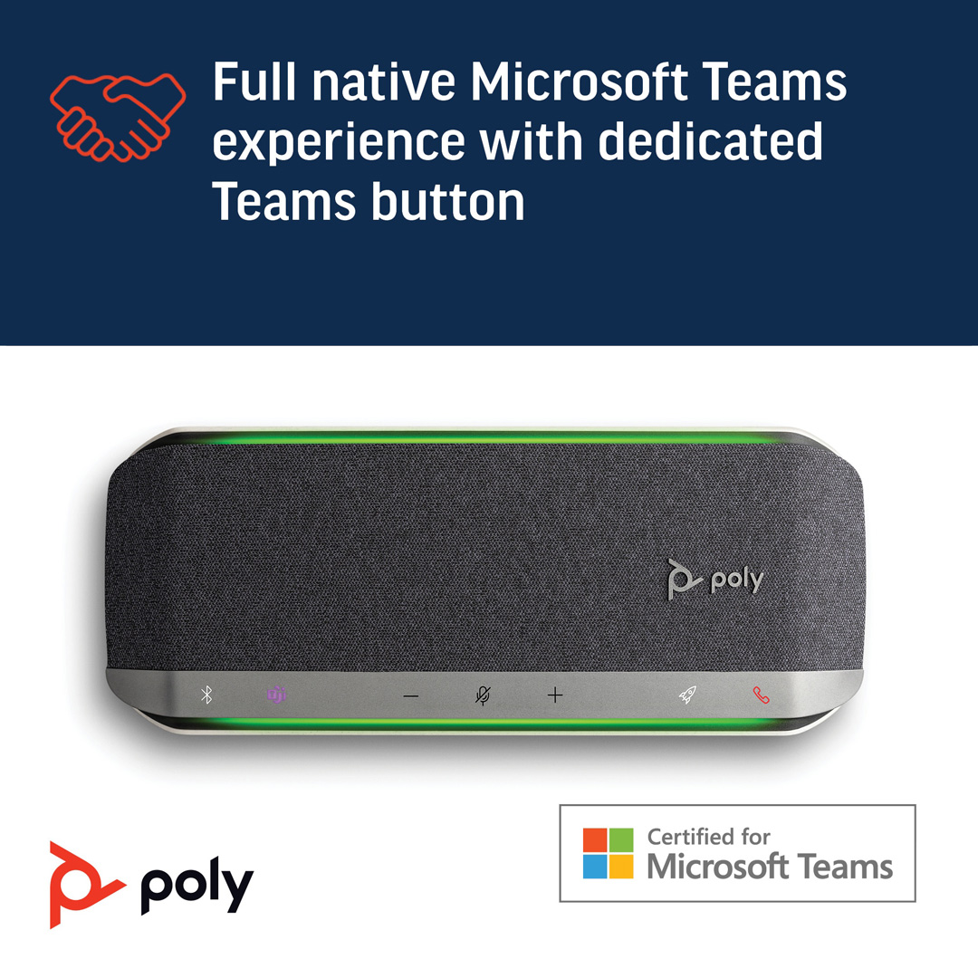 poly sync 40+ microsoft teams certified speakerphone 77p3aa