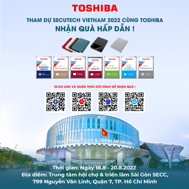 EAV đại diện cho Toshiba Tham dự SECUTECH – Triển Lãm dành cho các giải pháp công nghệ thông minh Việt Nam 2022