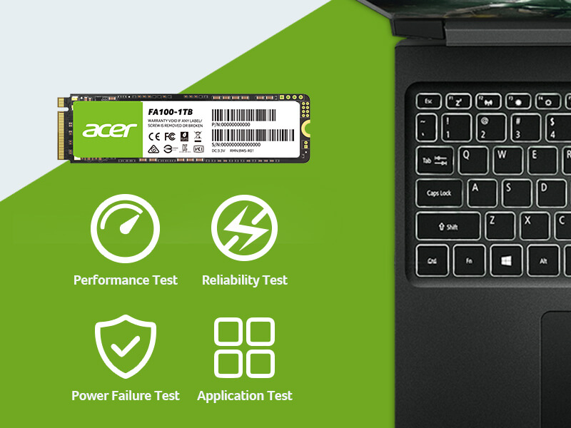 SSD Acer FA100 NVMe PCIe được kiểm tra nghiêm ngặt