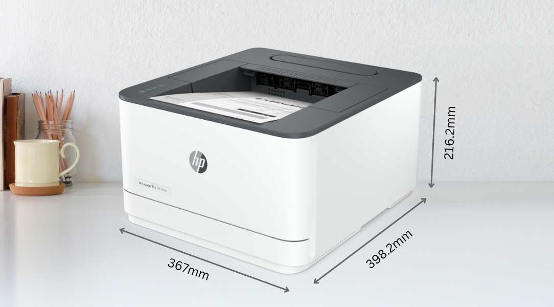 size máy in trắng đen 2 mặt hp laserjet pro 3003dw 3G654A