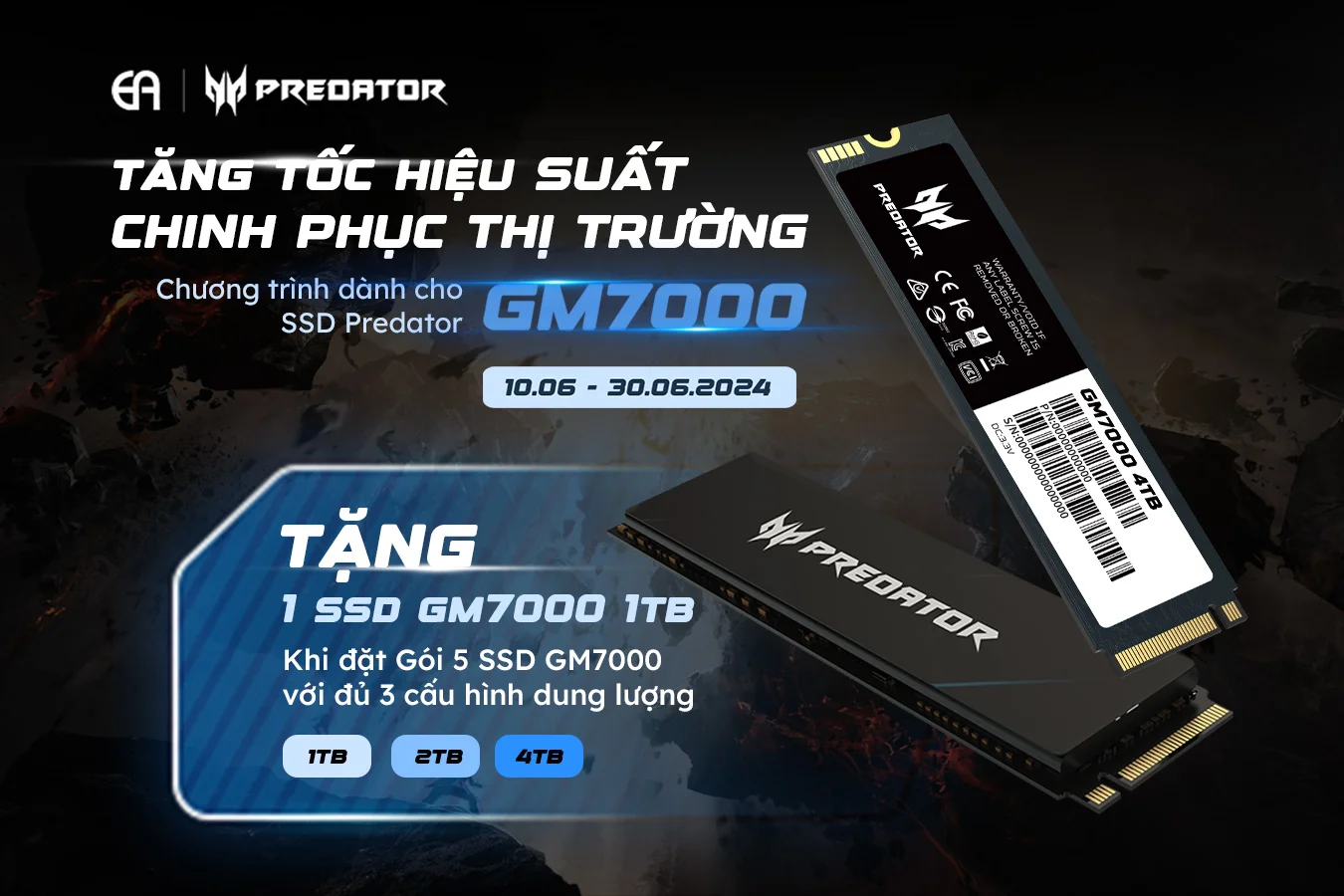 chương trình khuyến mãi ổ cứng ssd predator gm7000