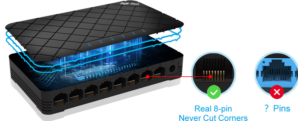 thiết bị chuyển mạch switch 8 cổng reyee by ruijie rg-es08g