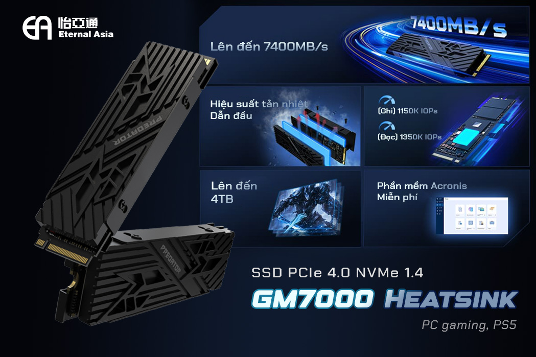 predator ra mắt dòng ổ cứng ssd gaming GM7000 mới với vỏ tản nhiệt