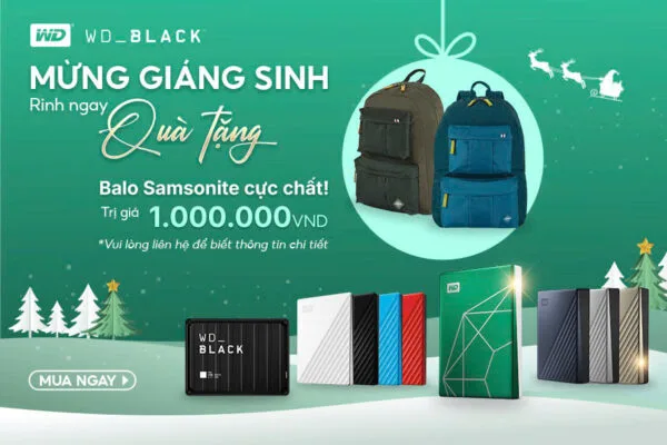mua ổ cứng western digital tặng balo samsonite
