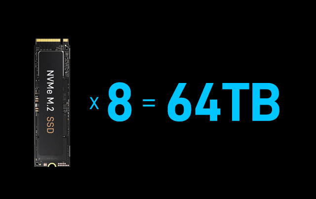 nas terramaster f8 ssd dung lượng lên đến 64tb
