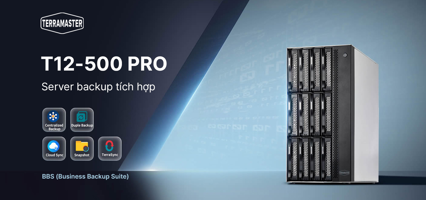 nas terramaster t12-500 pro - máy chủ sao lưu tích hợp