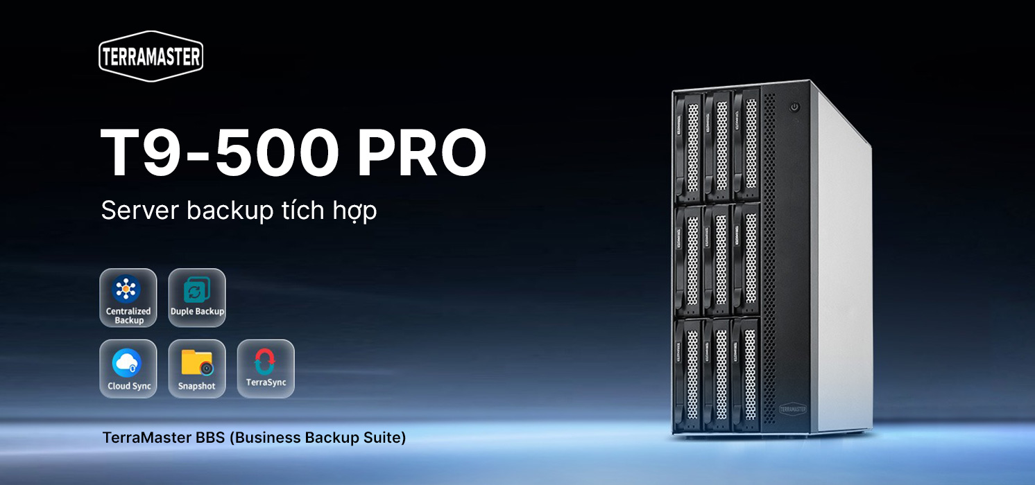 nas terramaster t9-500 pro server backup tích hợp