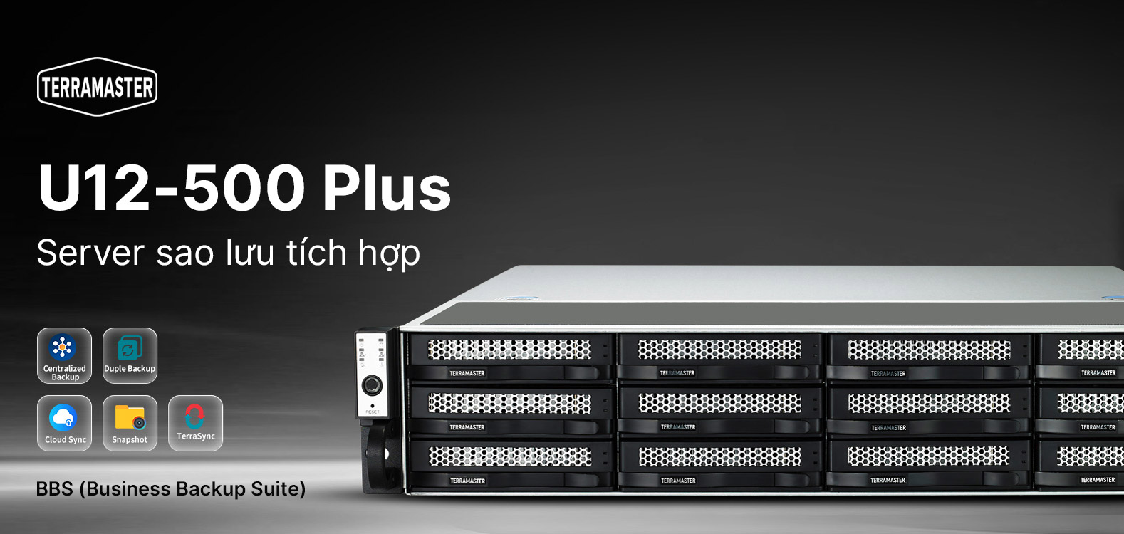 nas terramaster u12-500 plus server backup tích hợp