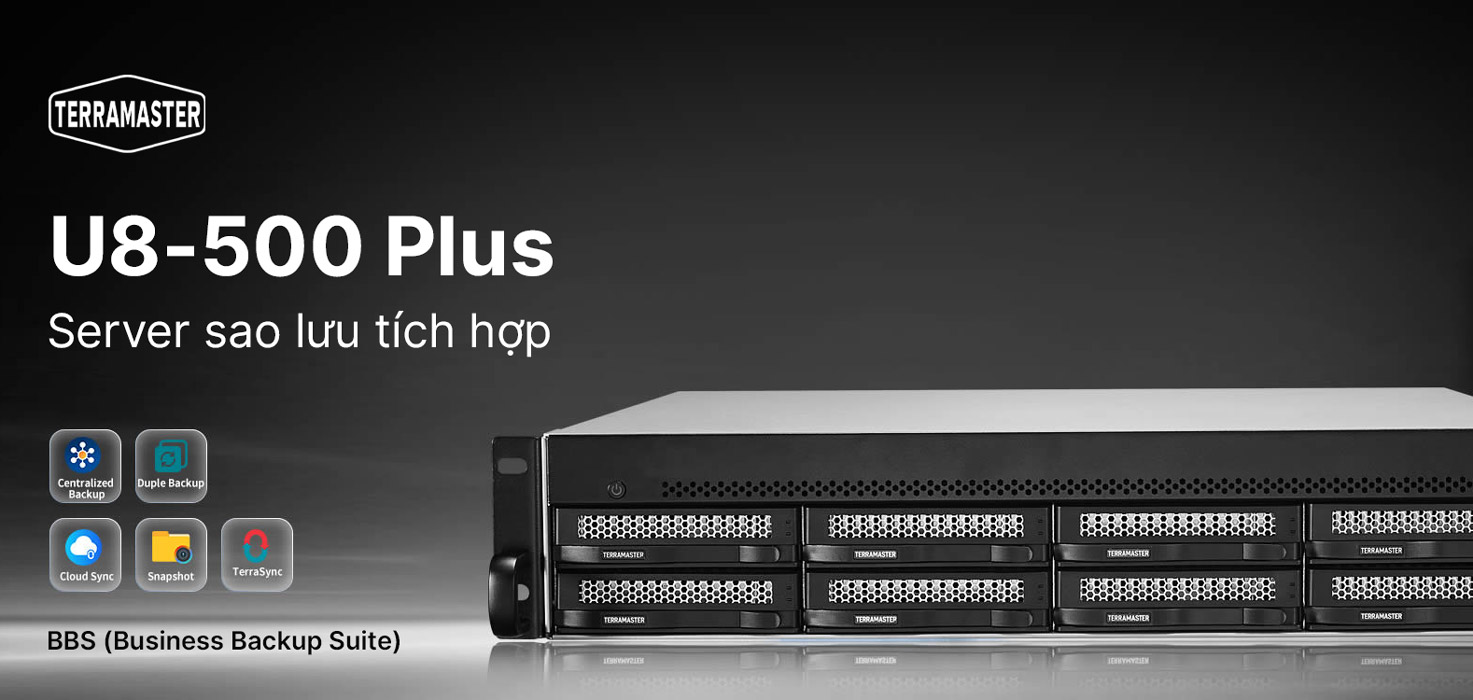 nas terramaster u8-500 plus server backup tích hợp