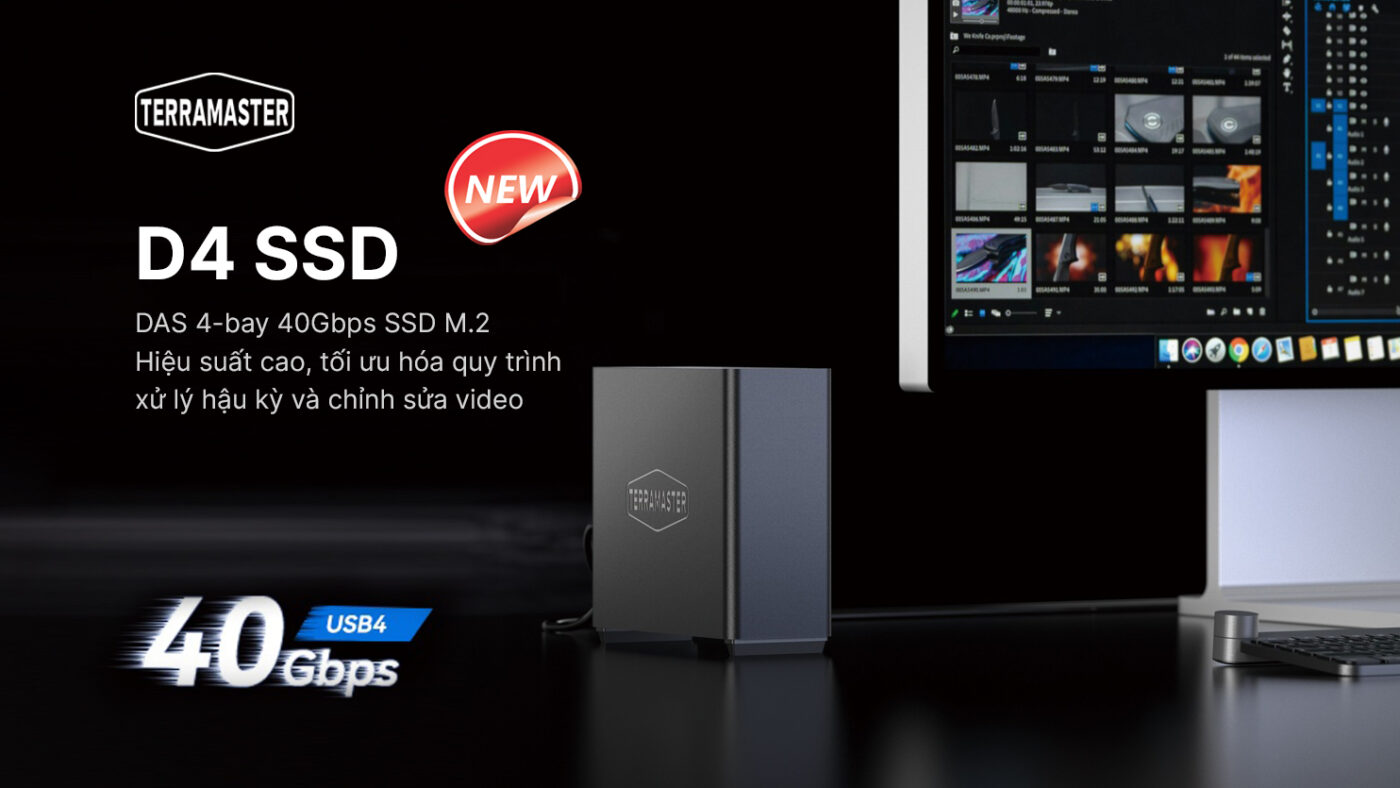 terramaster ra mắt thiết bị das 4-bay d4 ssd all flash mới