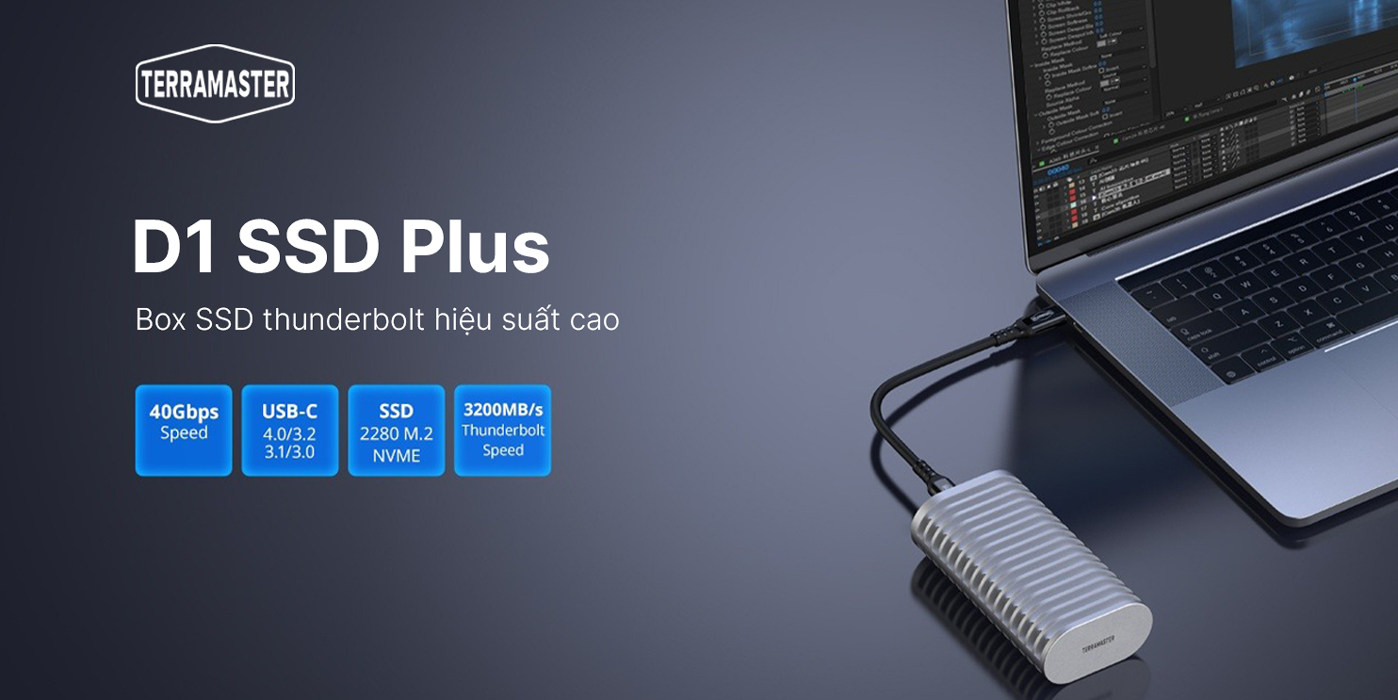 box ssd thunderbolt terramaster d1 ssd plus 40gbps
