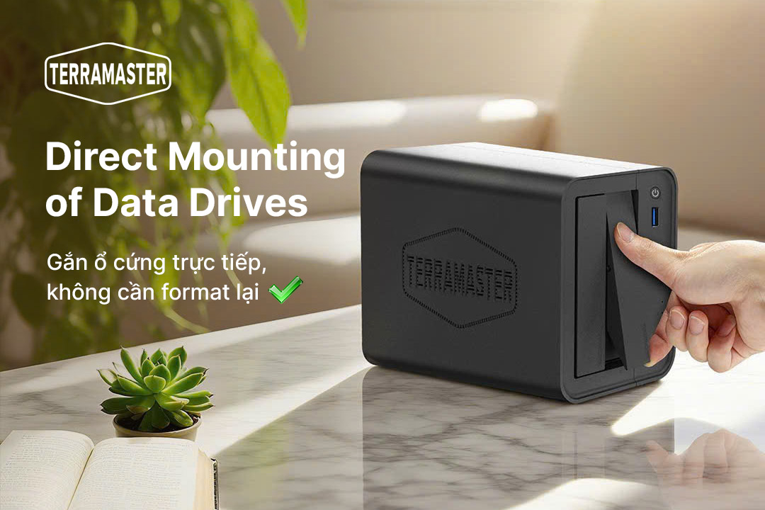 nas terramaster tinh nang gan o cung truc tiep khong can format