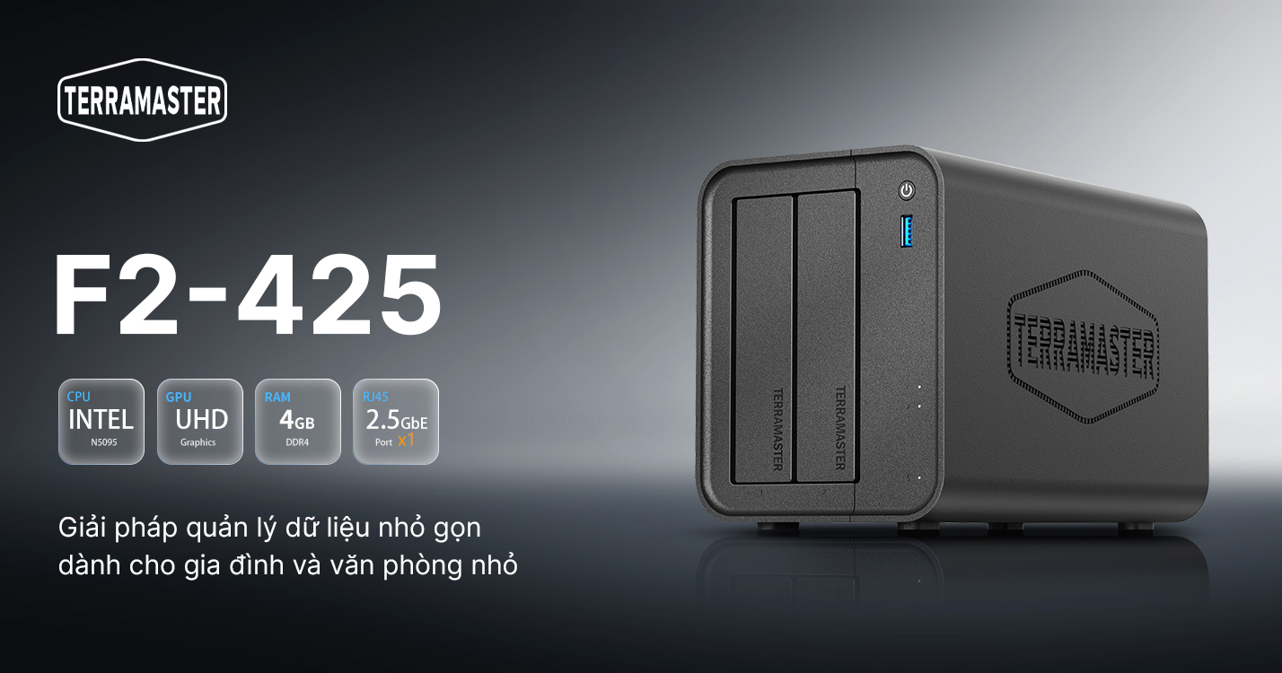 thiết bị nas 2-bay terramaster f2-425 chính hãng