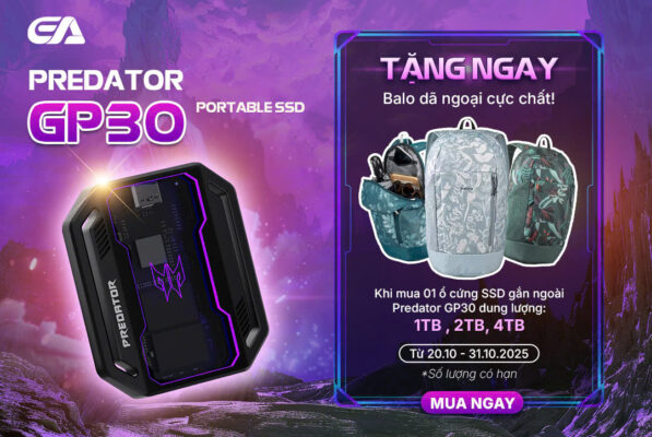 chuong trinh khuyen mai mua o cung ssd predator gp30 tang balo decathlon
