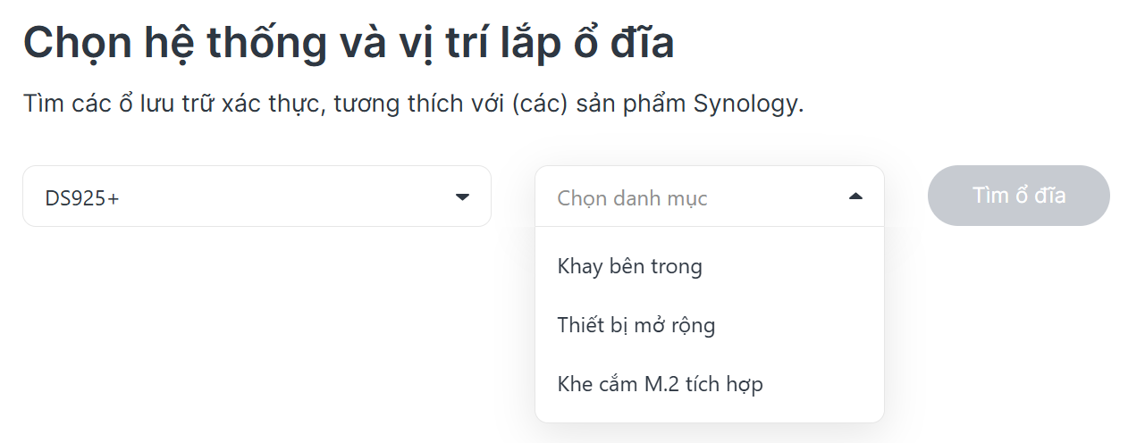 chọn loại ổ cứng cần kiểm tra tương thích